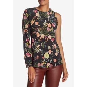 NWOT Theory One Sleeve Floral Top Silk Women’s Size Large‎